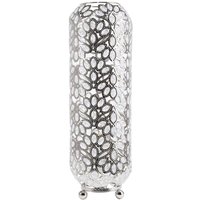 Stehlampe Silber Metall 70 cm mit Kristallen aus Acrylglas Säulenform Floral-Design Langes Kabel mit Schalter Glam Marokkanisch Laternenform - Silber von BELIANI
