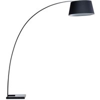 Stehlampe Schwarz Metall 188 cm Stoffschirm Marmorfuß langes Kabel mit Schalter Bogenlampe Modernes Design von BELIANI