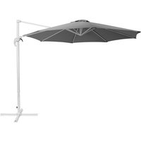 Beliani - Ampelschirm Grau/Weiß Polyester ⌀ 300 cm Garten Terrasse Balkon von BELIANI