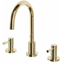 Beliani - Wasserhahn Gold aus Messing mit zwei separaten Griffen Badezimmer/ Armaturen/ Badarmaturen Modernes Design - Gold von BELIANI