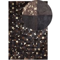 Beliani - Teppich Braun aus Leder 140 x 200 cm Patchwork Handgefertigt Rechteckig Modern Beliani - Teppich Braun aus Leder 140 x 200 cm Patchwork Handgefertigt Rechteckig Modern von BELIANI