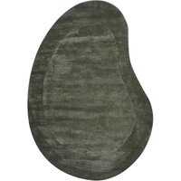 Beliani - Teppich Dunkelgrün Viskose u. Wolle 160 x 230 cm Asymmetrisch Einfarbig Strukturiert Kurzhaar Modern Läufer Wohnzimmer Diele Flur von BELIANI