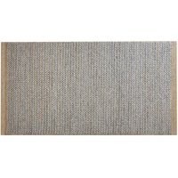Teppich Grau / Hellbraun Wolle 80 x 150 cm Rechteckig Läufer Strukturiert Natürlich Handgewebt Boho Fußbodenheizug Geeignet Wohnzimmer Flur - Grau von BELIANI