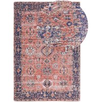 Teppich Läufer Rot und Blau aus Baumwolle 200 x 300 cm Rechteckig Orientalisch Gemustert Boho Stil Hausflur - Blau von BELIANI