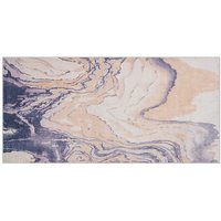 Teppich Beige mit Grau 80 x 150 cm Kurzflor Abstrakt Bedruckt Rechteckig Extravagantes Design - Weiß von BELIANI
