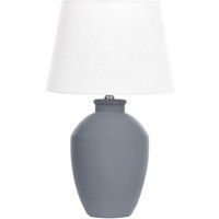 Tischlampe Grau und Weiß Keramik Vasenform 55 cm Stoffschirm Trommelform Empireform Kabel mit Schalter Modern Skandi Schlaf- u. Wohnzimmer Tischlampe Grau und Weiß Keramik Vasenform 55 cm Stoffschirm Trommelform Empireform Kabel mit Schalter Modern Skandi Schlaf- u. Wohnzimmer von BELIANI