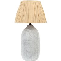 Tischlampe Grau Keramik Vasenform Strukturiert 56 cm Papierschirm Kegelform Natürlich Langes Kabel mit Schalter Modern Boho Beleuchtung Leuchte - Grau von BELIANI