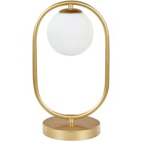 Tischlampe Gold Weiß aus Metall Glas Rund Kugel Form Nachttischlampe Tischleuchte für Schlafzimmer Wohnzimmer Flur - Gold von BELIANI