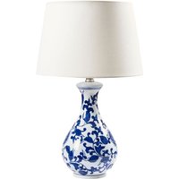 Tischlampe Weiß und Blau Porzellan Vasenform 48 cm Stoffschirm Trommelform Langes Kabel mit Schalter Modern Schlaf- u. Wohnzimmer Beleuchtung Tischlampe Weiß und Blau Porzellan Vasenform 48 cm Stoffschirm Trommelform Langes Kabel mit Schalter Modern Schlaf- u. Wohnzimmer Beleuchtung von BELIANI