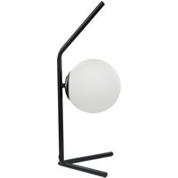 Tischlampe Schwarz / Weiß aus Metall u. Glas 47 cm Kugelform Modernes Design für Wohnzimmer Schlafzimmer Homeoffice - Weiß von BELIANI