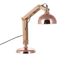 Büroleuchte Kupfer Metall und Holz 53 cm Arm und Schirm verstellbar Kabel mit Schalter Industrie Look - Heller Holzfarbton von BELIANI