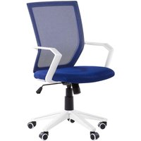 Beliani - Bürostuhl Blau höhenverstellbar mit Nylon Laufrollen Modernes Design - Weiß von BELIANI