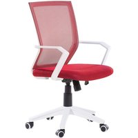 Beliani - Bürostuhl Rot höhenverstellbar mit Nylon Laufrollen Modernes Design - Weiß von BELIANI