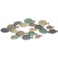 Beliani - Wanddekoration Bunt 47 x 123 cm aus zahlreichen Metallplättchen Fisch Motiv Modern - Blau von BELIANI