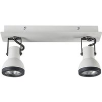 Beliani - Deckenlampe 2er Set Weiß / Schwarz Metall 2-flammig In Matt Verstellbar Glockenform Industrie Look Modernes Design von BELIANI