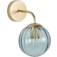 Beliani - Wandleuchte Gold Metall mit Blauem Glasschirm Kugelförmig 1-Flammig Retro Design Klassisch Wandbeleuchtung Wohnzimmer Schlafzimmer Flur von BELIANI