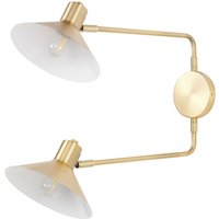 Beliani - Wandleuchte Gold Metall 2-Flammig mit 2 Schirmen Kegelform Verstellbare Arme Schwenkarm Modern Industrie Design Schlafzimmer Ausstattung von BELIANI