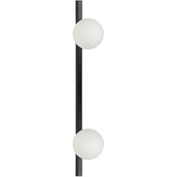 Beliani - Wandleuchte Schwarz Metall mit Weißem Glasschirm Kugelförmig 2-Flammig Modern Wandbeleuchtung Wohnzimmer Schlafzimmer Flur Diele - Schwarz von BELIANI