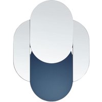 Beliani - Wandspiegel Blau Glas Asymmetrisch 60x80 cm Rahmenlos Geschliffene Kanten Modern Wohnzimmer Schlafzimmer Flur Esszimmer Wanddeko von BELIANI