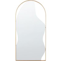 Beliani - Wandspiegel Gold Glas und Metall 81x41 cm Oval Halbrund Asymmetrisch mit Dünnem Rahmen Modern Wohnaccessoire Wohnzimmer Schlafzimmer Deko Beliani - Wandspiegel Gold Glas und Metall 81x41 cm Oval Halbrund Asymmetrisch mit Dünnem Rahmen Modern Wohnaccessoire Wohnzimmer Schlafzimmer Deko von BELIANI
