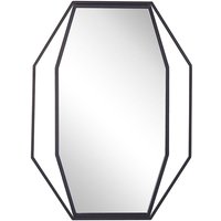 Beliani - Wandspiegel Grau 80 x 60 cm in geometrischer Form Achteckig Modern von BELIANI