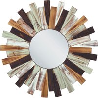 Beliani - Wandspiegel Mehrfarbig Holz und MDF-Platte Rund ø 75 mit Breitem Rahmen Weiße Mintgrüne Akzente Sonnenform Modern Wohnzimmer Schlafzimmer Beliani - Wandspiegel Mehrfarbig Holz und MDF-Platte Rund ø 75 mit Breitem Rahmen Weiße Mintgrüne Akzente Sonnenform Modern Wohnzimmer Schlafzimmer von BELIANI