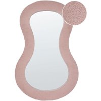 Beliani - Wandspiegel Rosa Glas und Bouclé 70x112 cm mit Breitem Rahmen Asymmetrisch Modern Wohnaccessoire Wohnzimmer Schlafzimmer Wohnbereich Bad von BELIANI