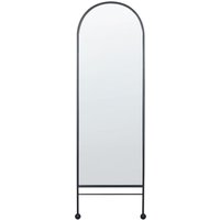 Wandspiegel Schwarz Eisen Glas 45 x 145 cm Oval Hängedekoration Modern Minimalistisch Wohnzimmer Schlafzimmer Flur - Schwarz von BELIANI