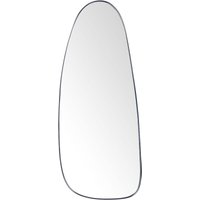 Beliani - Wandspiegel Schwarz Glas und Metall 95x39 cm Oval mit Dünnem Rahmen Asymmetrisch Modern Wohnaccessoire Wohnzimmer Schlafzimmer Wohnbereich von BELIANI
