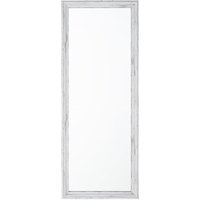 Beliani - Wandspiegel Weiß 50 x 120 cm Holzoptik Kunststoff Rechteckig Vintage - Grau von BELIANI