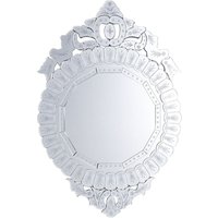 Wandspiegel Silber MDF/Glas Oval 70 cm Elegant Glamour - Silber von BELIANI