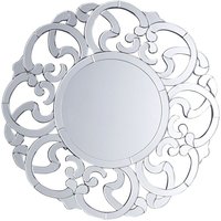 Wandspiegel Silber MDF-Platte Glas Rund 70 cm Glamour - Silber von BELIANI