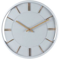 Beliani - Wanduhr Weiß ø 34 cm Rund Ohne Ziffern Glamourös Modern Hängende Wanddekoration für Wohnzimmer Esszimmer Flur von BELIANI