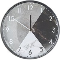 Beliani - Wanduhr Metall Grau Schwarz ø 33 cm Rund Marmor Look Modern - Weiß von BELIANI