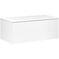 Beliani - Waschbeckenunterschrank Weiß 100 x 52 cm mit Schubladen Geriffelte Optik Modernes Design Hängeschrank Bad Unterschrank für Badezimmer von BELIANI