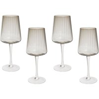 Beliani - Weingläser 4er Set Transparent Hellgrau Geriffeltes Design 360 ml 36 cl Fassungsvermögen Mundgeblasen Glaswaren Beliani - Weingläser 4er Set Transparent Hellgrau Geriffeltes Design 360 ml 36 cl Fassungsvermögen Mundgeblasen Glaswaren von BELIANI