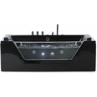 Beliani - Whirlpool-Badewanne Schwarz 170 x 80 cm Sanitäracryl Modern von BELIANI