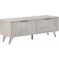 Tv Möbel Grau / Schwarz Spanplatte Betonoptik Metallbeine 46 x 120 x 40 cm Modernes Design Viel Stauraum Wohnzimmer Schlafzimmer - Schwarz von BELIANI