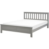 Bett Grau Kiefernholz mit Lattenrost 140 x 200 cm Hohes Kopfteil Doppelbett Klassisch Skandinavisch Schlafzimmer Ausstattung Möbel Bett Grau Kiefernholz mit Lattenrost 140 x 200 cm Hohes Kopfteil Doppelbett Klassisch Skandinavisch Schlafzimmer Ausstattung Möbel von BELIANI