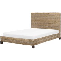 Bett mit Lattenrost Rattan SALBRIS 140 x 200 cm Naturfarben von BELIANI