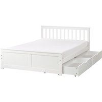 Bett mit Schubladen Kiefernholz OLENDON 140 x 200 cm Weiß von BELIANI