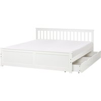 Bett mit Schubladen Kiefernholz OLENDON 180 x 200 cm Weiß Bett mit Schubladen Kiefernholz OLENDON 180 x 200 cm Weiß von BELIANI