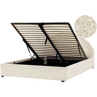 Bett mit Stauraum Bouclé CHADENET 140 x 200 cm Cremeweiß von BELIANI