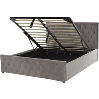 Bett mit Stauraum Samtstoff AMIENS 140 x 200 cm Grau von BELIANI