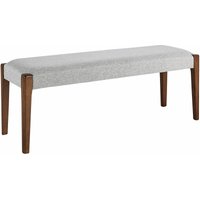 Sitzbank Grau Polsterbezug 122 x 40 cm mit Holzbeinen Dunkelbraun Flurbank Bettbank Retro Design für Diele Esszimmer Schlafzimmer Garderobe - Dunkler von BELIANI