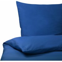 Bettwäsche Set Blau einfarbig Baumwolle 3-teilig Komfortgröße für Einzelbett 155x220 cm 2 Kopfkissenbezüge und Deckenbezug mit Knopfverschluss - Blau von BELIANI