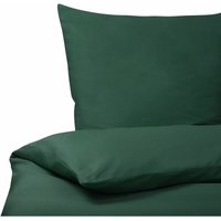 Bettwäsche Set Grün einfarbig Baumwolle 3-teilig Komfortgröße für Einzelbett 155x220 cm 2 Kopfkissenbezüge und Deckenbezug mit Knopfverschluss - Grün von BELIANI