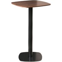 Bistrotisch für den Garten dunkelbraun und schwarz quadratische Platte 60 x 60 cm Metallgestell rustikal modern von BELIANI
