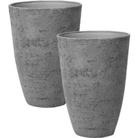Blumenkübel 2er Set Grau Steingemisch und Glasfaser 51 x 51 x 71 cm mit Schlanker Form Modernes Design Garten Balkon Innen- und Außenbereich Blumenkübel 2er Set Grau Steingemisch und Glasfaser 51 x 51 x 71 cm mit Schlanker Form Modernes Design Garten Balkon Innen- und Außenbereich von BELIANI