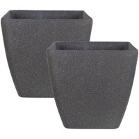 Beliani - Blumentopf 2er Set Dunkelgrau Steingemisch Kunstharz und Glasfaser 49 x 49 x 49 cm Modern Garten Terrasse Balkon Ausstattung Accessoires Beliani - Blumentopf 2er Set Dunkelgrau Steingemisch Kunstharz und Glasfaser 49 x 49 x 49 cm Modern Garten Terrasse Balkon Ausstattung Accessoires von BELIANI